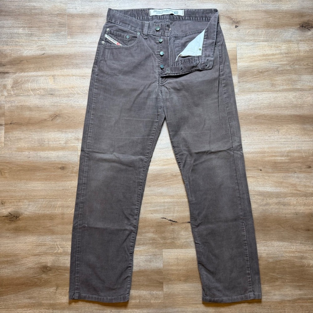 Diesel Cheyenne Corduroy Pants Men 31x29 Faded Brown Made in Italy Straight Leg